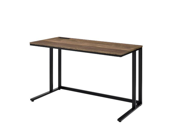Simple, clean, and appealing, the Tyrese Writing Desk will give your workplace a distinct look with contemporary style. Founded atop a metal open base , the wooden desk with minimal detailing showcases the modern design and openness. Built-in USB port and