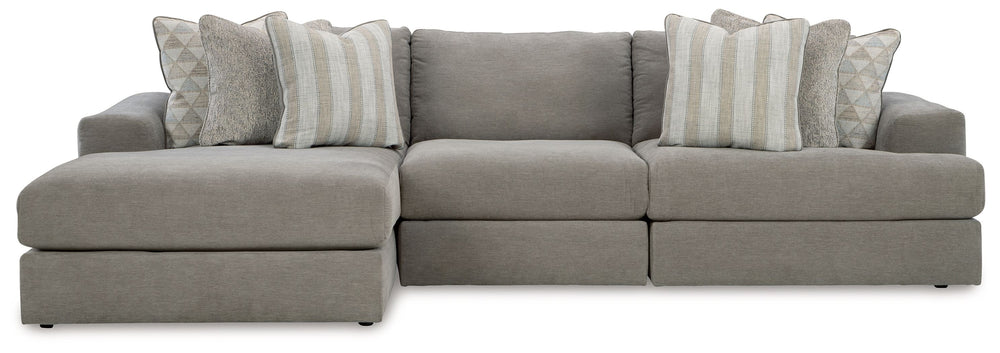 The casual, low-slung shape of this sectional makes it fully lounge-ready. Its deep seating invites you to sink right in, with bold beveled block arms that are softened by bullnose â€œwaterfallâ€ cushions. Best of all, the modular design lets you stage t