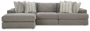 The casual, low-slung shape of this sectional makes it fully lounge-ready. Its deep seating invites you to sink right in, with bold beveled block arms that are softened by bullnose â€œwaterfallâ€ cushions. Best of all, the modular design lets you stage t