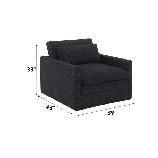 Frederick - Swivel Chair With Pillow - Dark Gray