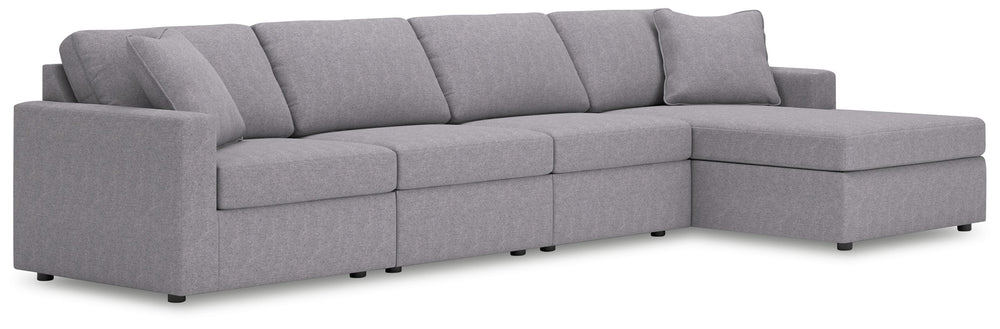 Looking cool and contemporary is great. But when it comes down to it, youâ€™re all about low-maintenance lounging. With the performance fabric on this sectional with chaise, cleaning spills is a breeze. And its customizable modular design caters to your e