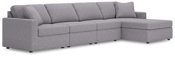 Looking cool and contemporary is great. But when it comes down to it, youâ€™re all about low-maintenance lounging. With the performance fabric on this sectional with chaise, cleaning spills is a breeze. And its customizable modular design caters to your e