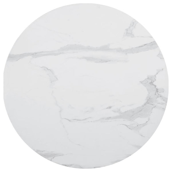 Arkell - Faux Marble Round Top Dining Table - White