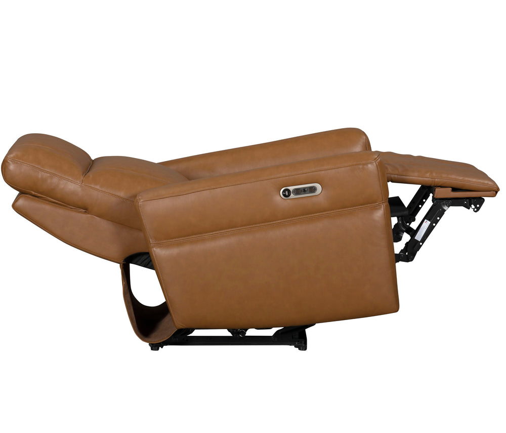 Discover Bradford, a comfortable zero-gravity power recliner with an adjustable headrest. Its stylish top-grain leather, double-piped seams on the arms, and single-piped seams on the footrest give this recliner an upscale look. With USB and USB-C ports on