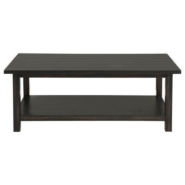  ensures durability while exuding a warm rustic charm. Its open lower shelf keeps d