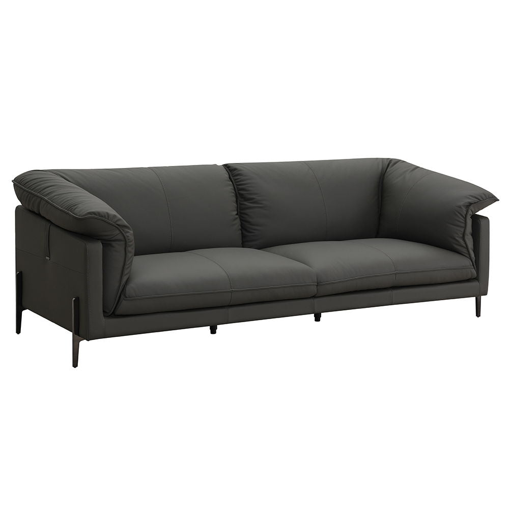 Tadi collection sofa in black leather exudes modern elegance and sophistication. With its clean lines and plush seating, it offers a perfect blend of comfort and style. Ideal for contemporary living spaces, the Tadi sofas provide a luxurious feel, making 