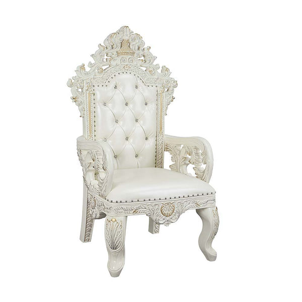 Exuding elegance and refinement, the Adara dining table is designed after the elaborate Rococo style. The single pedestal base is elaborate and commands the attention of everyone. Leave guests stunned with its beauty. Floral and leaf motives make up the c