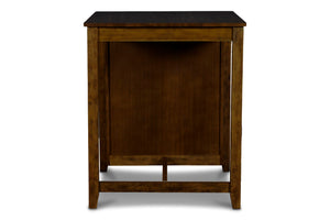 Gia - Counter Table With 2 Chairs & Storage Shelf - Brown