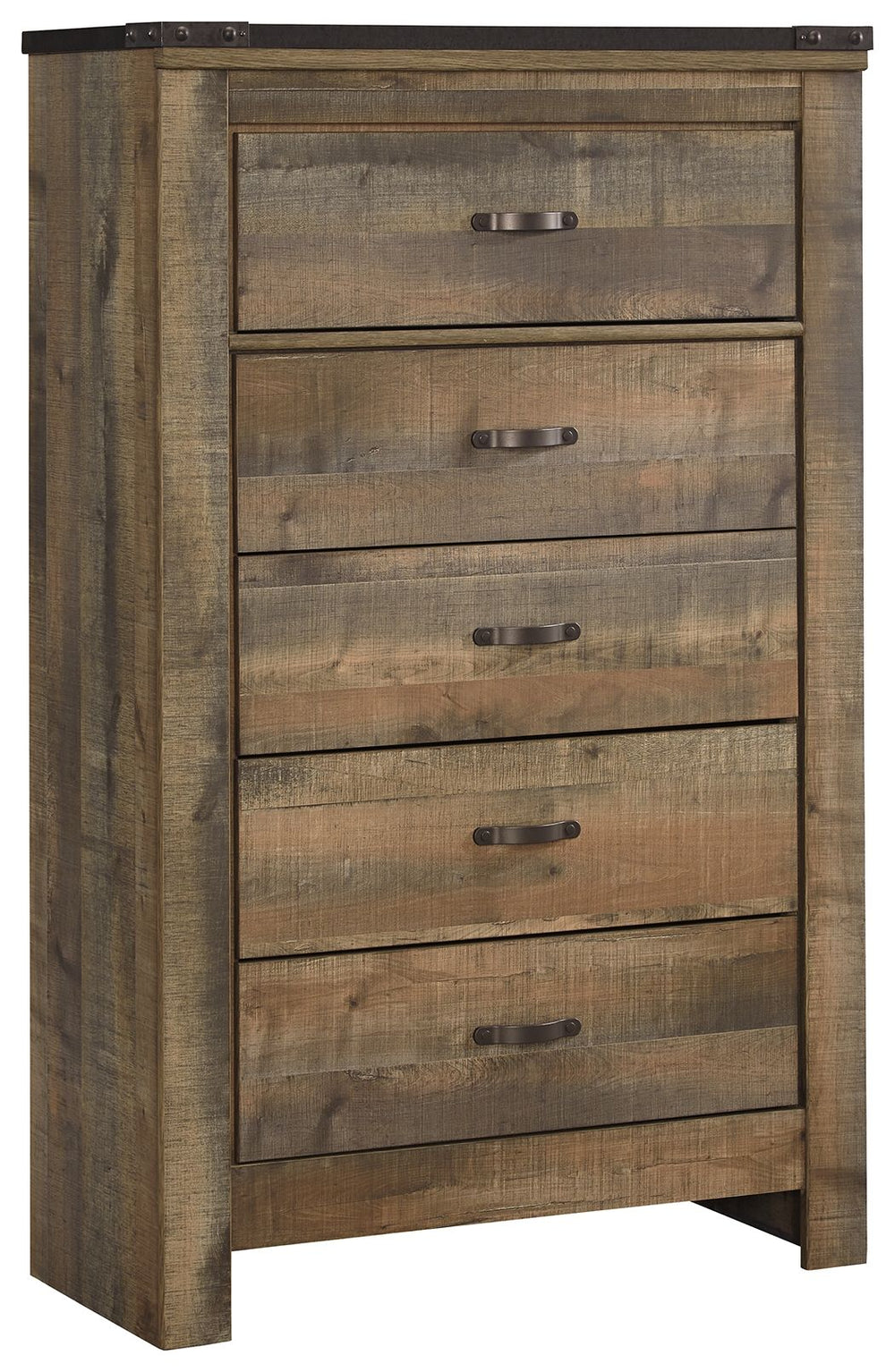Whether she loves horses or he-'s a cowboy at heart, this chest of drawers matches their authenticity. Its rustic finish, plank-style details and nailhead trim pay homage to reclaimed barn wood, making for a chic look loaded with charm. Five roomy drawers