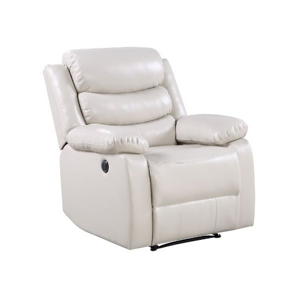 Maintain a healthy work-life balance. The Eilbra Power Recliner helps you release long-time pressure. Fully covered with smooth faux leather, the recliner is accented with pocket coil seating and pillow top armrests that bring new level of comfort to your