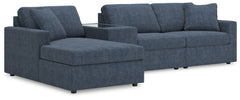 Looking cool and contemporary is great. But when it comes down to it, youâ€™re all about low-maintenance lounging. With the performance fabric on this sectional with chaise, cleaning spills is a breeze. Its customizable modular design caters to your ever-