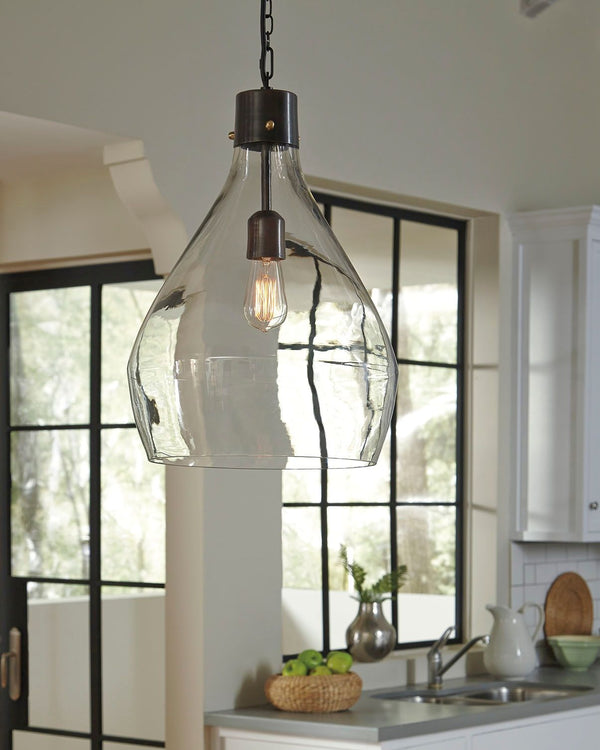 its shapely teardrop design beautifully goes with the flow.<br><br><b>Additional Dimensions</b><br><ul><li>Cord length: 105-"</li><li>Shade: 0-"</li></ul><br/><br/>