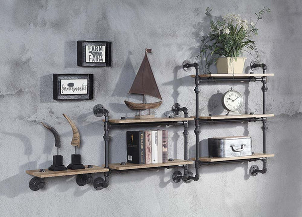 Brantley - Wall Shelf - Oak & Sandy Black Finish - 35"