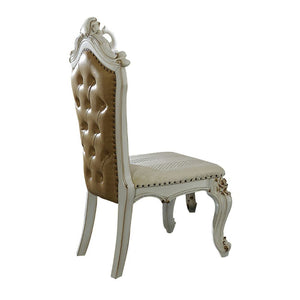 Inspire your home and create an upscale atmosphere with the Picardy dining room collection. This dining chair adds classic style to any sitting area featuring a traditional handcrafted design. This queen Anne style chairs in beige floral and cherry faux l