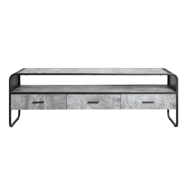 Raziela - TV Stand - Concrete Gray & Black Finish - 20"