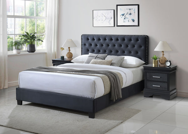 Ezra - Queen Bed<h4><b>Ezra - Queen Headboard / Footboard - Gray</b></h4> <table width="100%"><colgroup><col style="width: 30%"> <col style="width: 70%"> </colgroup> <tbody> <tr> <td>Dimensions</td> <td> 84.84"L x 64.57"D x 47.24"H</td> </tr> <tr> <td>Wei