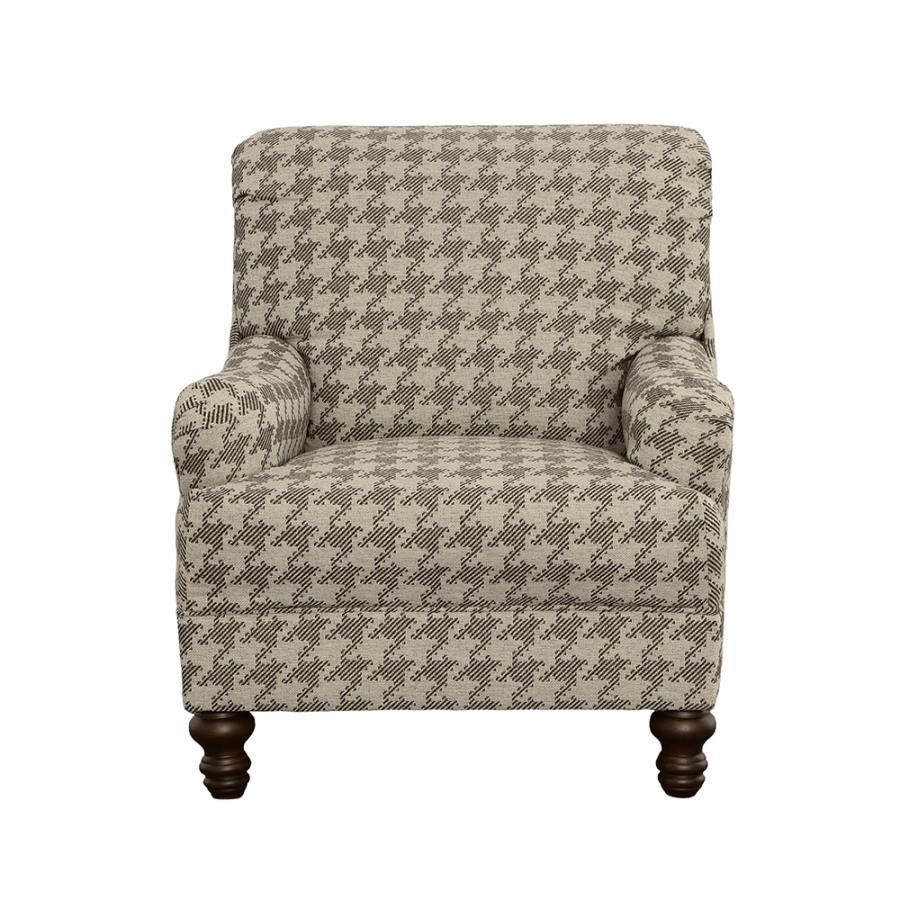 Create a beautifully styled living room that exudes classic character. This modern farmhouse accent chair makes any living space feel a bit more inviting. A rolled back and tailored English arms add a dash of character to its classic silhouette. A plush, 