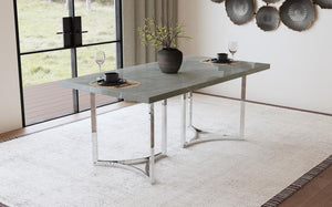  the tabletop features a stunning grey faux marble laminate finish that mimics the look of real stone. Its modern aesthetic is 