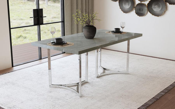  the tabletop features a stunning grey faux marble laminate finish that mimics the look of real stone. Its modern aesthetic is 