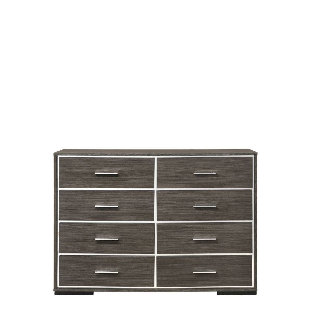 8 Drw Drawer: Glam Acrylic Trim, GLIDE Undermount Center (3/4 Ext.), DOVETAIL English Front & Back, Veneer Lined (NO FELT), Safety Stop Included, Manual Close, Dust-Proof Included, Hardware: Single Pull Handle (Chromed Aluminum) CONSTRUCTION] Wooden Case: