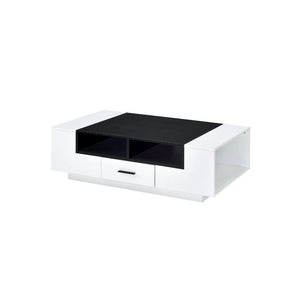Showcasing a clean-lined elegant design, this Armour coffee table will be a perfect station in front of a loveseat or a cozy seating group. Expertly crafted with selected veneers, and engineered woods, features a white finish that brimmed with contemporar
