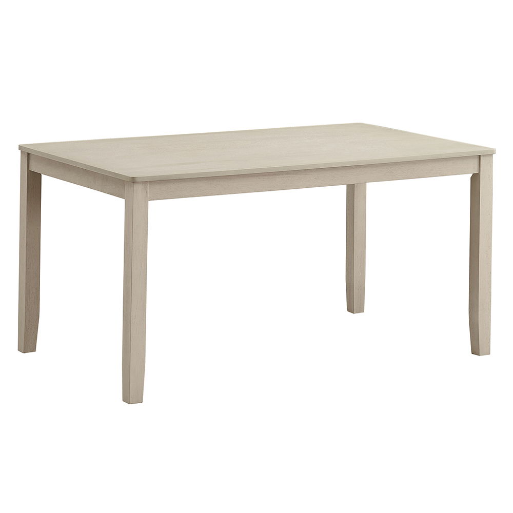 Ferris dining table boasts an antique gray finish exuding timeless elegance. The set includes chairs with intricately designed backs and padded seat cushions, ensuring comfort and style for your dining experience. Perfect for both casual meals and formal 