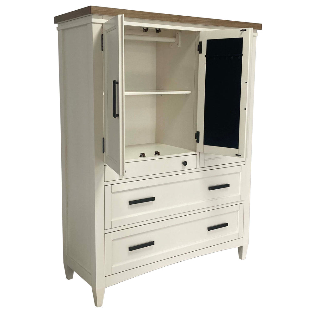 Americana Modern Bedroom 7 Drawer Door Chest with Workstation