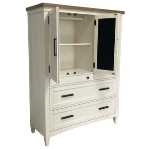 Americana Modern Bedroom 7 Drawer Door Chest with Workstation