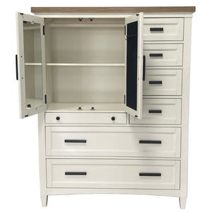 Americana Modern Bedroom 7 Drawer Door Chest with Workstation