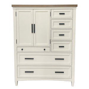 Americana Modern Bedroom 7 Drawer Door Chest with Workstation