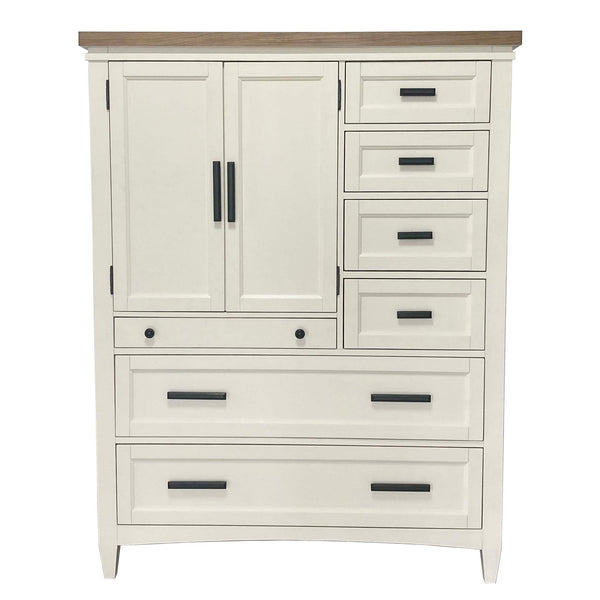 Americana Modern Bedroom 7 Drawer Door Chest with Workstation