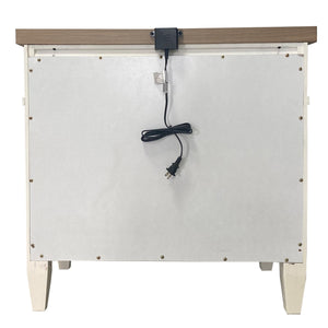 Americana Modern Bedroom 3 Drawer Nightstand with Charging Station