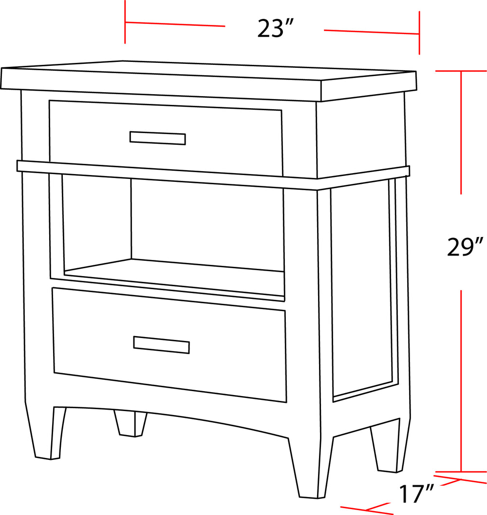 Americana Modern Bedroom 2 Drawer Nightstand