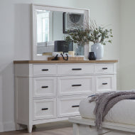 Americana Modern Bedroom 9 Drawer Dresser and Mirror