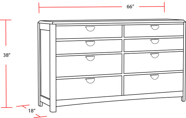 Escape - Bedroom 8 Drawer Dresser