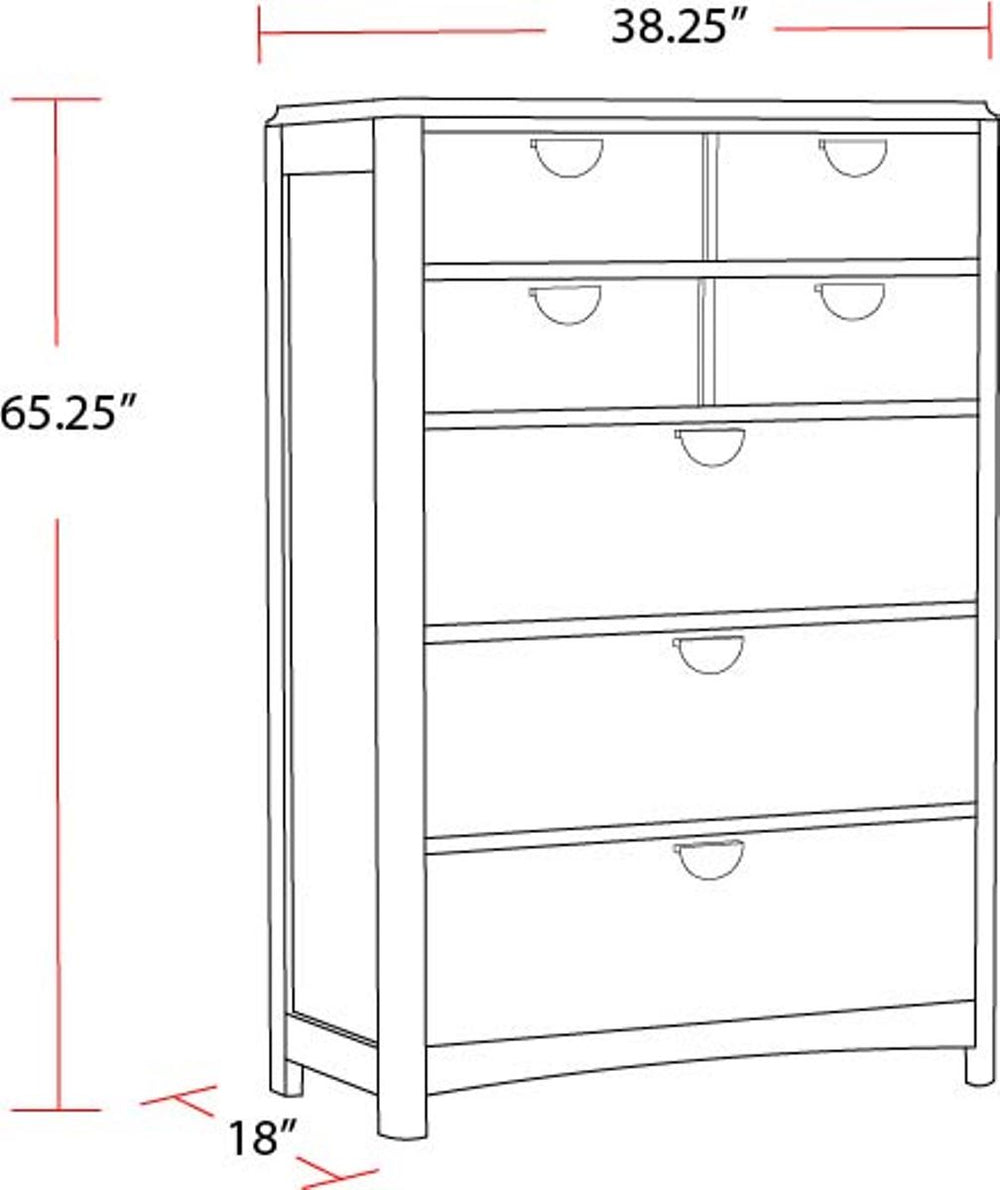 Escape - Bedroom 5 Drawer Chest with Cedar Bottom