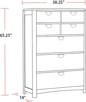 Escape - Bedroom 5 Drawer Chest with Cedar Bottom