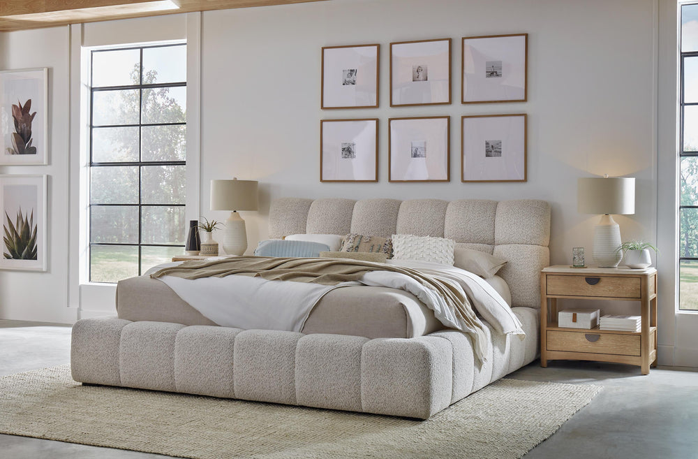 Escape - Fluffy River Rock King Upholstered Bed