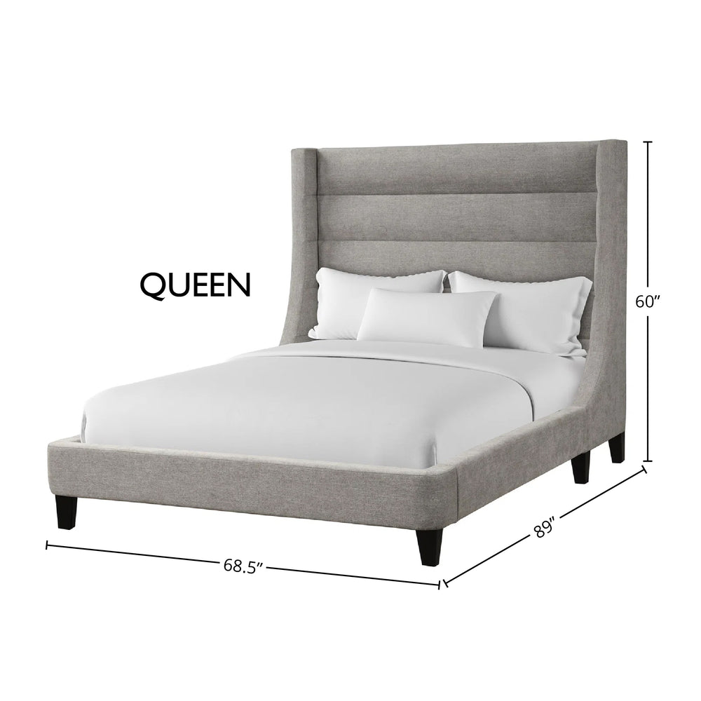 Jacob - Luxe Light Grey Queen Bed