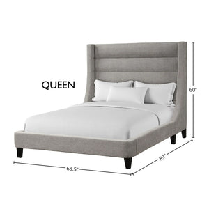 Jacob - Luxe Light Grey Queen Bed
