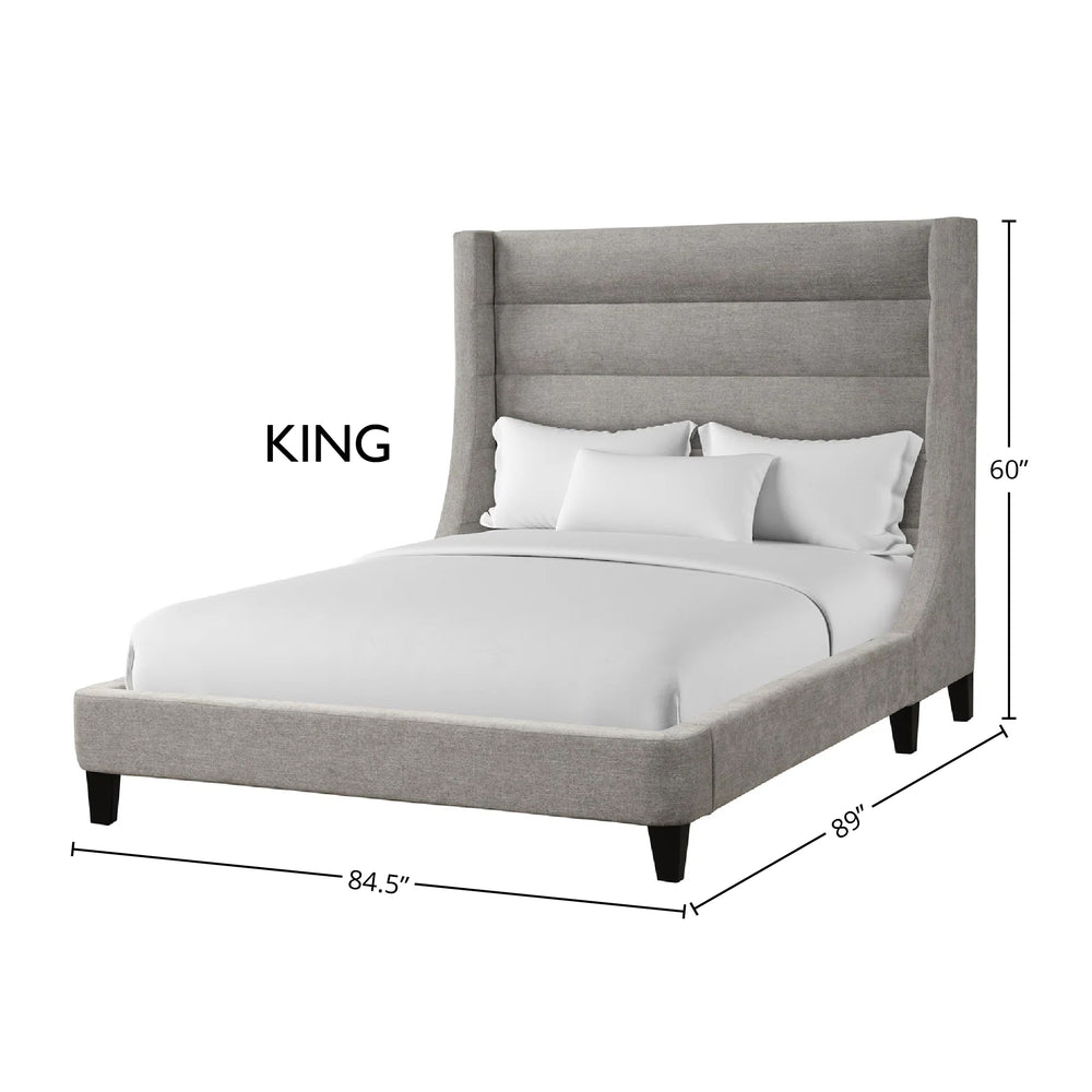 Jacob - Luxe Light Grey King Bed