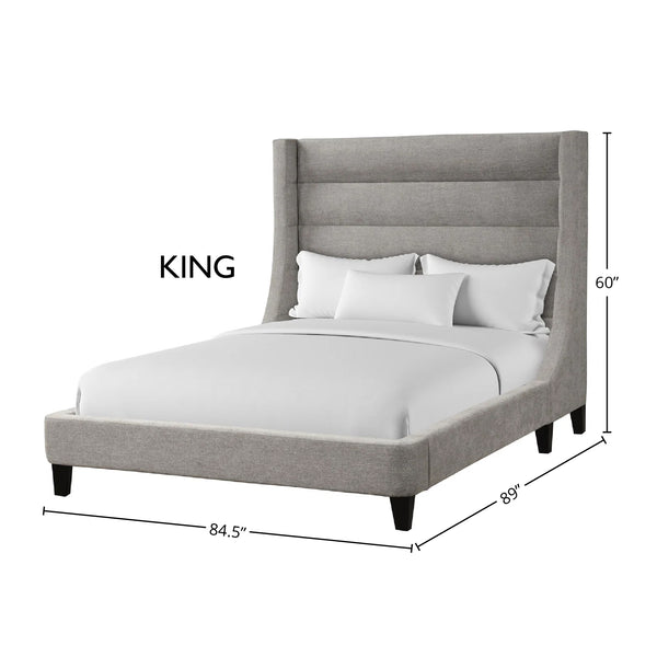 Jacob - Luxe Light Grey King Bed