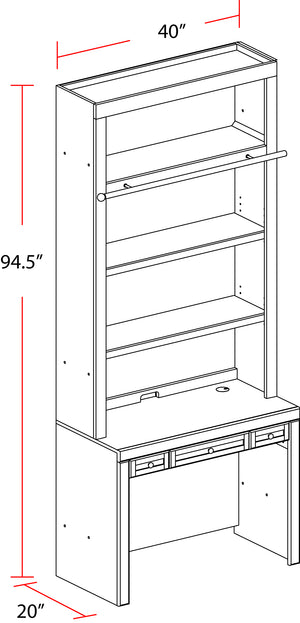 Catalina 40 In. Library Hutch