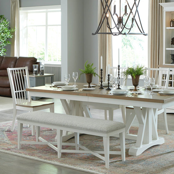 Americana Modern Dining 49 In. Upholstered Counter Bench
