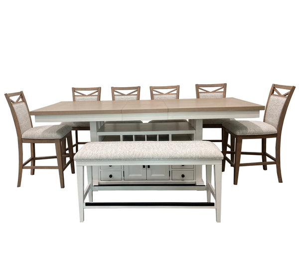 Americana Modern Dining 49 In. Upholstered Counter Bench