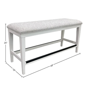 Americana Modern Dining 49 In. Upholstered Counter Bench