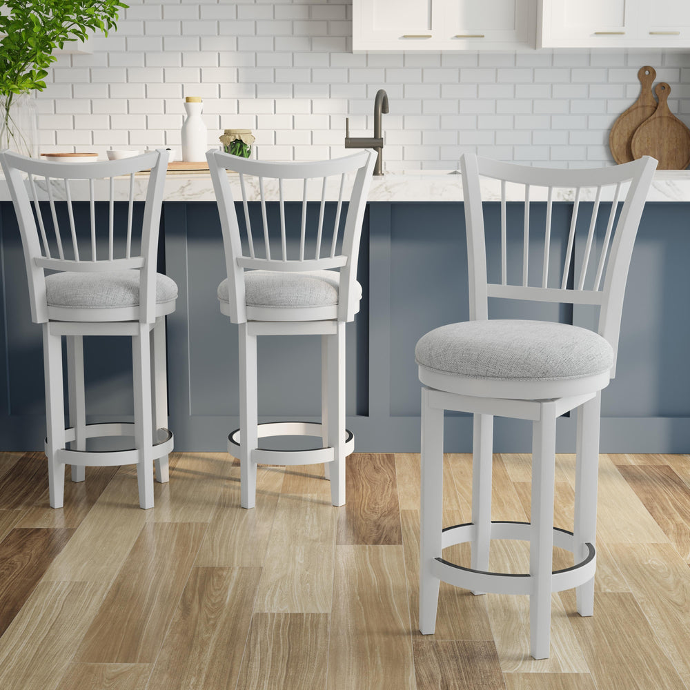 Americana Modern Dining Spindle Back Swivel Barstool