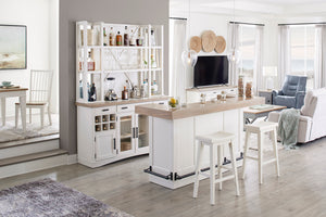 Americana Modern Dining 66 In. Buffet and Hutch with Quartz Insert