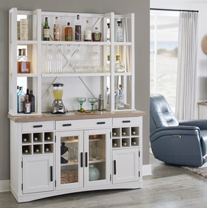 Americana Modern Dining 66 In. Buffet and Hutch with Quartz Insert