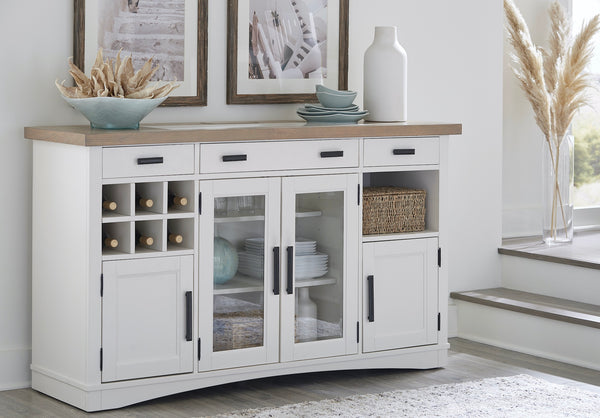Americana Modern Dining 66 In. Buffet and Hutch with Quartz Insert